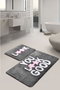 Mijölnir Juego de alfombras de baño acrílicas Look - Grey